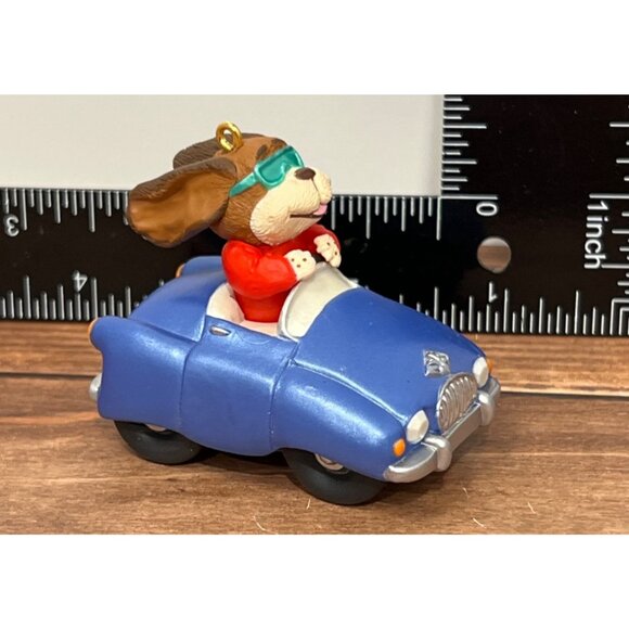 1994 HALLMARK KEEPSAKE ORNAMENT QX551-6 BROTHER CAR PUPPY DOG - Picture 6 of 8